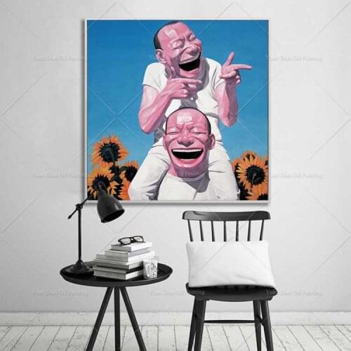 Unframe CHINESE lAUGHING 100% Hand Painted Oil Painting Canvas Home Decoration Wall Pictures Living Room Pictures