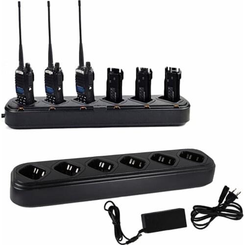 Six/6-Way Universal Rapid Multi Charger Fash Charging For Pofung BAOFENG UV-82 UV-82C UV-82L X EU Us Plug
