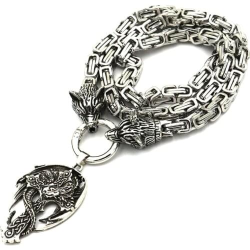 Viking Odin Talisman Jewelry Celt Cross Sword With Angel Wings Pendant Men Stainless Steel Necklace Ethnic Jewelry