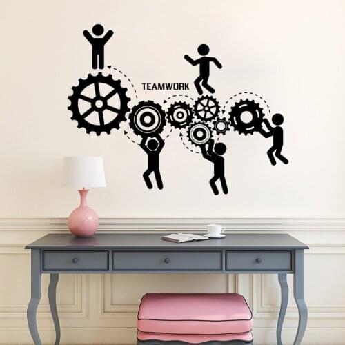 Vinyl Wall Decal Teamwork Office Motivation Worker Stickers Room Wall Decor Sticker Removable Modern Wallpaper Hot Selling D325