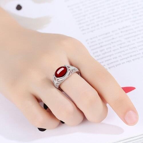 Trendy HIgh Quality 7*9mm Oval Green Black Red Color Resin Female Alloy Opening Ring For Women Party jewelry Accessories