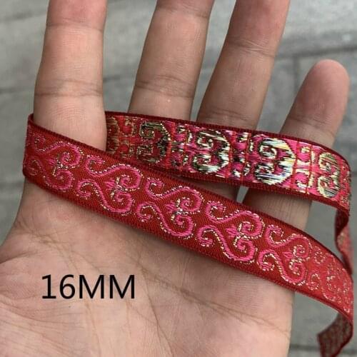 3 YARD 5/8" 16MM Hand - Made Hairpin Accessories Vintage Red Heart Totem Jacquard Ribbon Lace Korean MJZDMH20081306