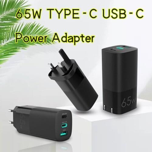 65W Charger GaN USB Type C Charger 3A USB/Type-c Tablet Fast Charger for Apple MacBook Air iPad Pro Samsung EU/UK/AU