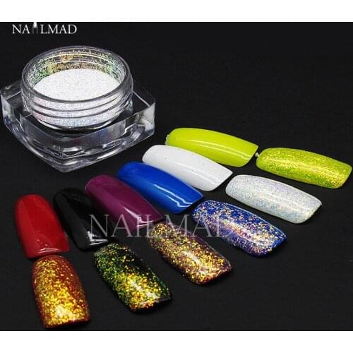 0.6mm Nail Powder Laser Glitter Chameleon Paillettes Nail Art Laser Sequins Hexagonal Glitter