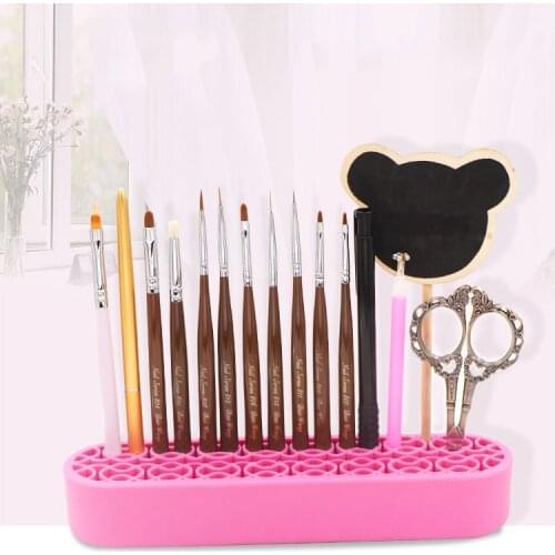 1 Box Nail Art Brush Holder Nails Salon Brushes Pen Rack Accessory Carving Carrier Storage Manicure Tool