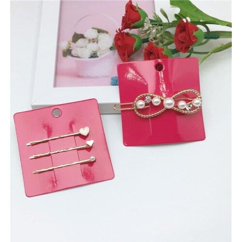 100 pcs 6x6cm 2 colors square hairpin card simple lovely jewelry display card free shipping
