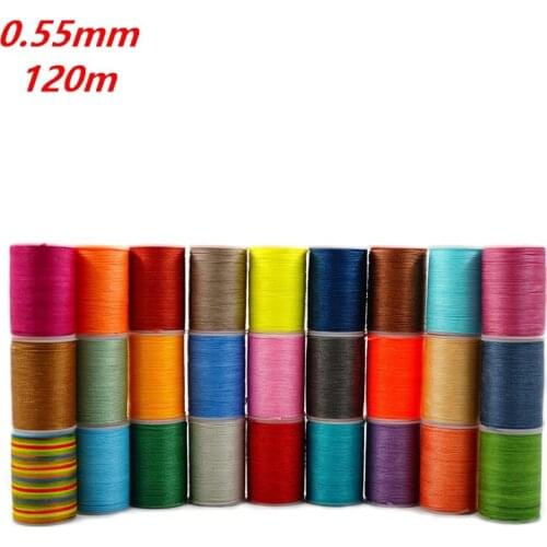 120m Waxed Thread round polyester diy Hand Knitting String Strap Necklace Rope Bead Sewing Craft for Leather Caft Stitching 0.55