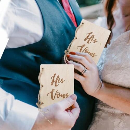2pcs/Pack Creative His And Her Vow Books Kraft Paper Brown Sturdy Booklet Vow Notebook For Gift Journal Engagement Wedding