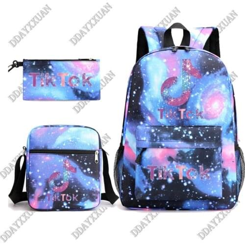 3Pcs/Set TIK TOK Backpack Pencil Case School Bags Back to School Gift for Students Daily Use School Backpa For Teenagers