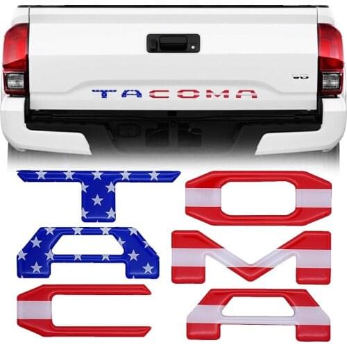 3D Domed Tailgate Letters Inserts Emblem USA FLAG Fits for Toyota Tacoma 2016-2020 (USA Flag)