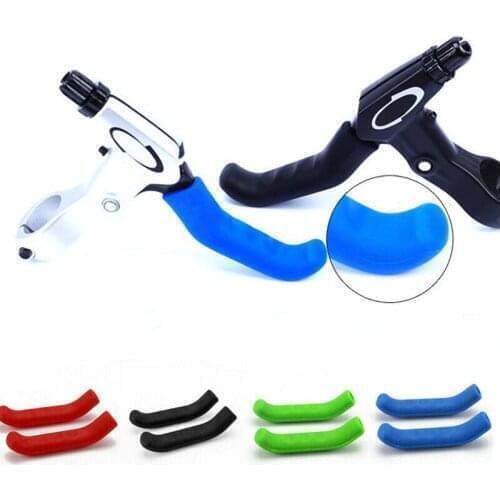 4@#Hot Sale Bicycle Brake Handle Lever Silicone Sleeve Cover Fixed Gear Universal Type Brake Lever Protection Cover Cycling