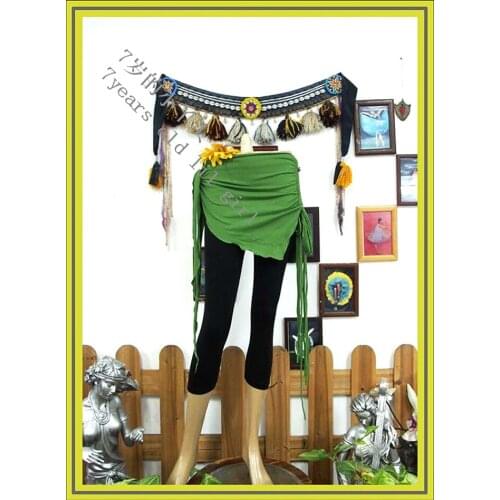 7years Old Lil Girl 2021Lycra Cotton Gothic Tribal Belly Dance Mini Skirt H50 53