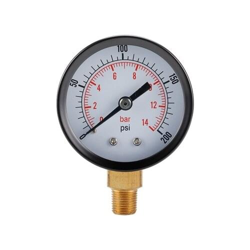 50mm 1/8NPT 0-200psi 0-14bar Barometer vacuum Hydraulic Gauge oil Fluid Water Pressure Gauge Meter diameter for Air Compressor