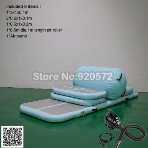 Free Shipping A Set 6 pieces Of Home Edition Inflatable Gym Mat,10cm DWF Inflatable Gymnastics Air Tumble Track Mat Training Set