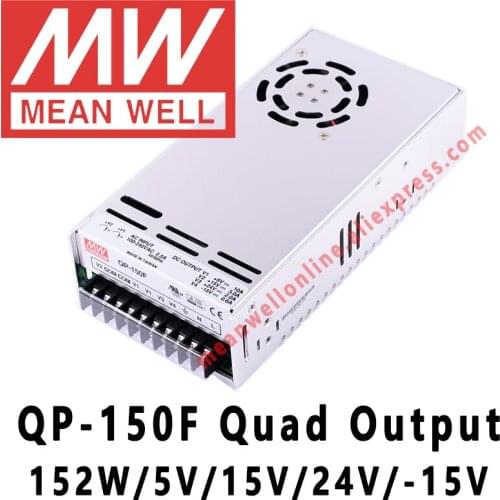Mean Well QP-150F meanwell 5V/15V/24V/-15V DC 152W Quad Output with PFC Function Power Supply online store