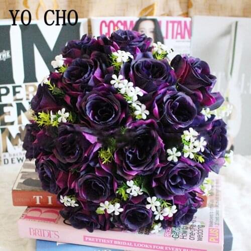 Artificial Small Roses Bouquet Flowers 18 Heads Silk Rose Flore Bundle for Home Garden Wedding Table Decor Simulation Rose Flore