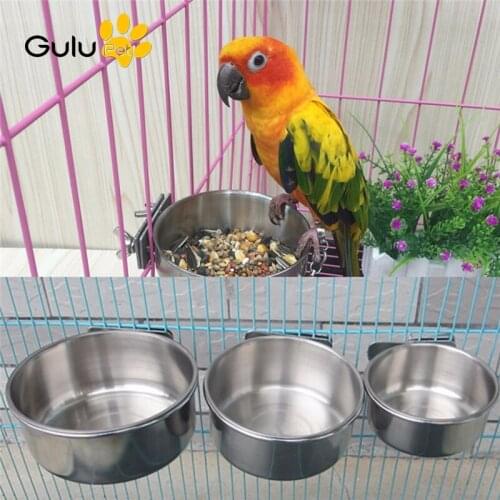 Parrot Bowl Stainless Steel Feeder Pet Food Box Birds Water Basin Pet Durable Food Bowl 10/12/14cm