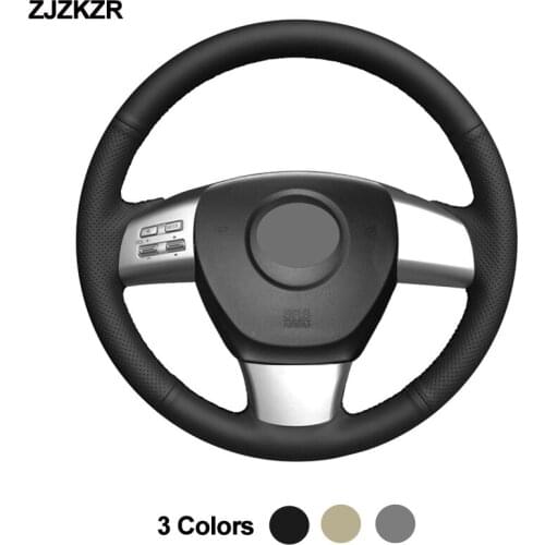 Black Beige Gray Car Steering-Wheel Cover Wrap Hand Sewing For Mazda 6 (US) 2009-2010 CX-9 CX9 2007-2009 For Mazda 8 2011- 2015