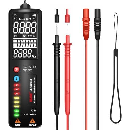 Digital Auto Voltage Tester With 8 LED Indicators 3 Line Display Multimeter Voltmeter Intelligent Multipurpose Tool