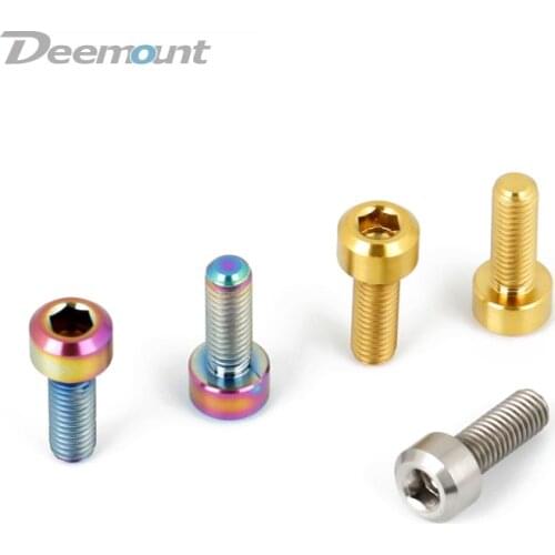 Deemount M5*14mm Derailleur Shifter Bolts Hex Headed MTB Mountain Bike Ti TC4 Screws 2PCS Bicycle Fastening Parts