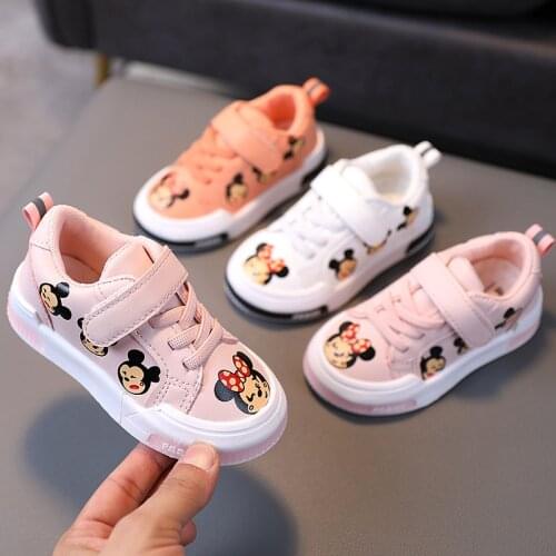 Childrens Shoes Girls Cartoon All-match Breathable Non-slip Soft Minnie Casual Shoes Cute Sports Shoes Girls Sports Shoes