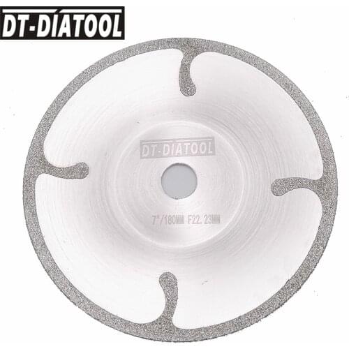 DT-DIATOOL Diameter 180mm Electroplated convex Reinforced Diamond Cutting Disc For tile & Marble 7inch Coated Diamond Saw blade