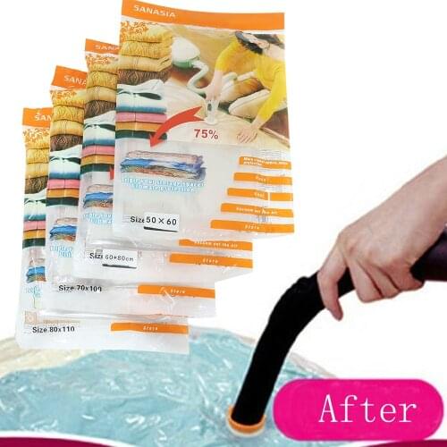 Hot Sale Vacuum Seal Storage Bag New Space Saver Saving Clothes Pillows Storage Seal Vacuum Bags Compressed Organizer Bag