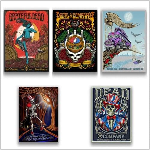 The Grateful Dead Rock Music Wall Stickers White Coated Paper Prints Clear Image Home Decoration Livingroom Bedroom