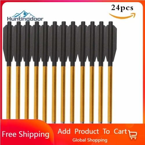 Huntingdoor Aluminium Crossbow Bolts Arrows 6.5" Steel Tips Hunting Arrows for 50-80lbs Pistol Crossbow