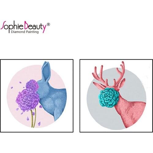Sophie Beauty New Diy Diamond Painting Cross Stitch Handmade Embroidery Sweet Cute Flower Deer Needlework Mosaic Craft Art Kit