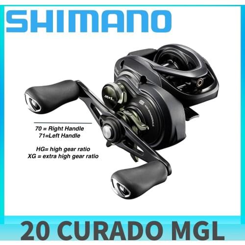 2020 SHIMANO CURADO MGL 71HGK 71XGK 7.4:1 8.1:1 195g Max Drag 5.5Kg Left Handle Low-Profile Baitcasting Reel