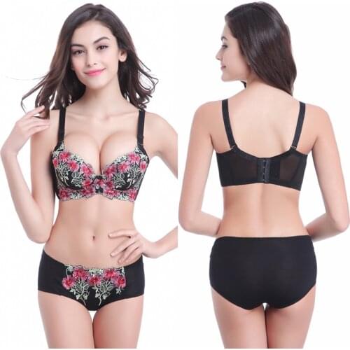 Luxury New Deep V Brand Sexy Big Size Push Up Womens Bra Brief Sets French Romantic Intimate Underwear Panty Set