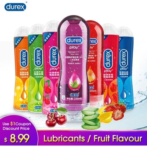 Durex 50/200ml Lubricant Fruit Play Water Based Smooth Lubricant Orgasm Anal Vaginal Gel Intimate Products Sex Toys for Couples