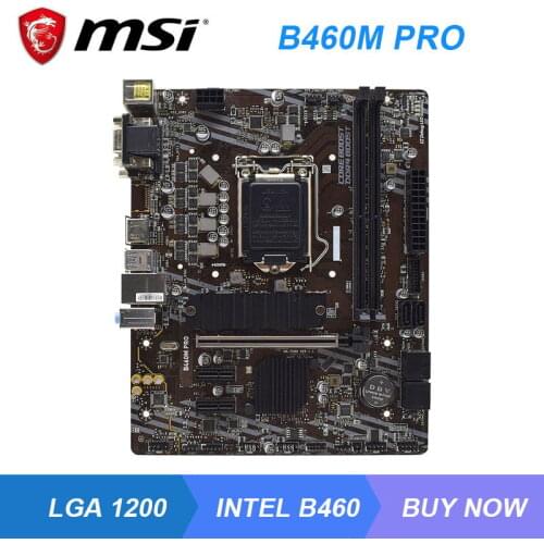 MSI B460M PRO LGA 1200 Intel B460 B460M Original Motherboard DDR4 2933MHz 64G M.2 PCI-E 3.0 USB3.2 Core i9-10900K i7-10700K CPUS