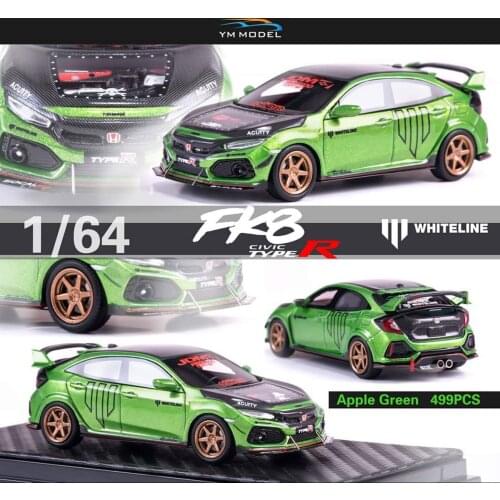 YM 1:64 Honda Civic TYPE R FK8 Vehicles Resin Collection Metal Die-cast Simulation Model Cars Toys