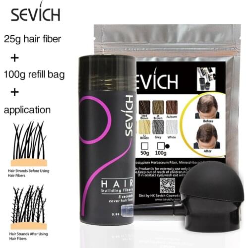 Hair Fibers Kit 3pcs/Set 25g Hair Fiber Applicator Thinning Concealer Loss Baldness Instant Refill Hair Powder 100g Beauty