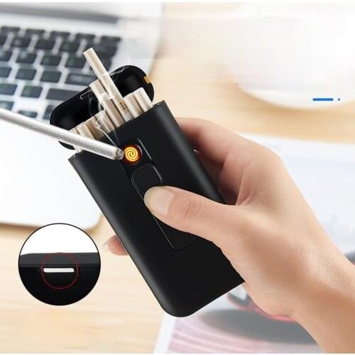 Heating Wire Lighter Rechargeable Cigarette Case with 20 Sticks Smoking Accessories Gift for Men Briquets Et Accessoires Fumeurs