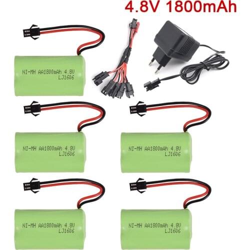Ni-MH 4.8v AA 1800mah Battery + Battery Charger For Rc toys Cars Tanks Robots Boats Guns Electric Toys Battery