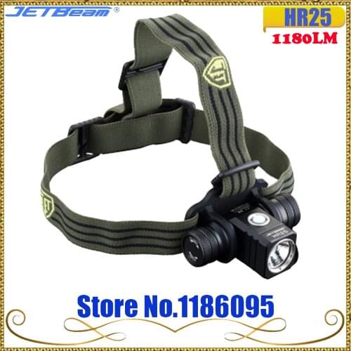 2017 NEW JETBEAM HR25 Outdoor Head Light CREE SST40 N4 BC LED 1180 lumens 18650 Battery+USB Charger Cable Wire