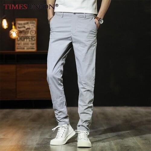 New 2021 Summer clothes for men Thin washed work pants Solid Color Breathable summer pants Durable stretch casual pants