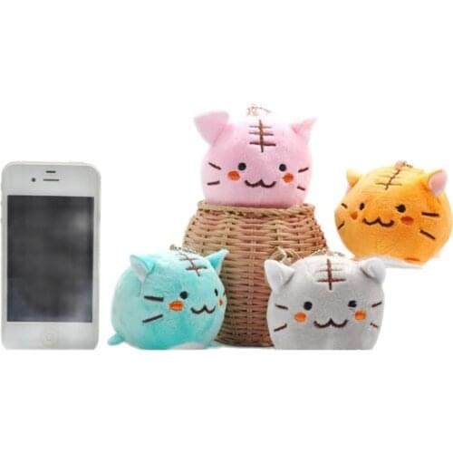 Wholesale 100pcs/lot 4 Colors Tiger CAT 6CM Plush Stuffed Toy Wedding Bouquet Toy Gift Plush Keychain String Doll