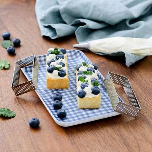 Oval Rectangle Square Tart Rings Cornered Perforated Tart Ring Quiche Cake Ring Mold Tart Pan Pie Tart Ring with Hole