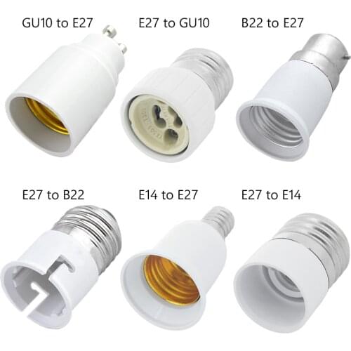 Conversion Holder Bulb Base Led Lamp Bulb B22 GU10 E27 E14 Base Lamp Fireproof Material Converter Light Extender Socket Adaptor