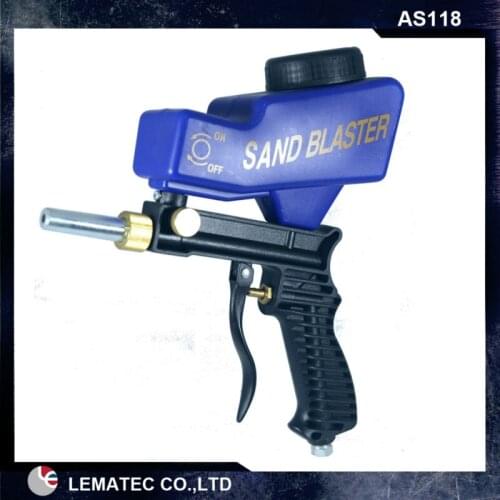 6 sets Sandblasting Gun LEMATEC Hand held Portable Air Sandblaster Gravity Feed Sand Blaster for remove rust paint Hot sell tool