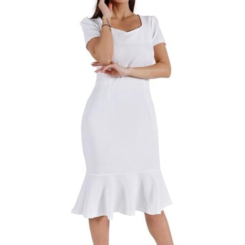 VIIANLES Sexy Party Short Sleeve Sexy Dress Trumpet Women 2021 Summer Black Femme Mermaid Vestidos Clubwear Stretch Night Club