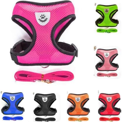 Mesh Small Dog Harness and Leash Set Puppy Cat Vest Harness for Chihuahua Pug Bulldog Arnes Perro Cat Dog Harness Vest Petshop