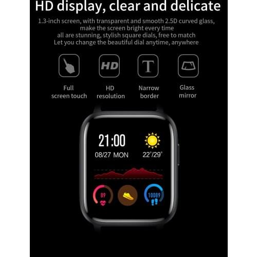 Monitoring Gt01 Smart Watch Real-time Temperature 1.3Inch Curved Color Screen Multi Movement Mode Telephone Information Reminder
