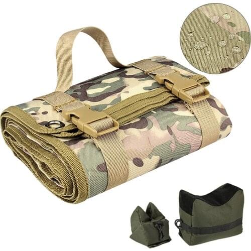 Tactical Rifle Sinper Shooting Mat Roll-Up Training Shooters Range Pad Nylon Folding Mat for Hunting With Gun Rest Sand Bag