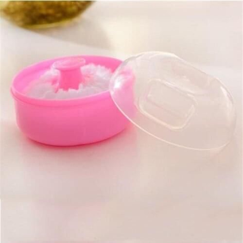 1 Pieces Pink Body Baby Face Comfortable Sponge Infant Puff Box Powder Case Talcum High Quality