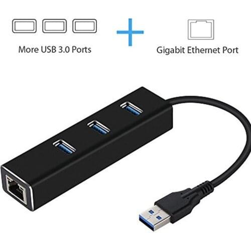 USB3.0 Hub + Gigabit Ethernet High-Speed Serial Hub For Fast Synchronization Supports 10 100 1000 Mbps Connections